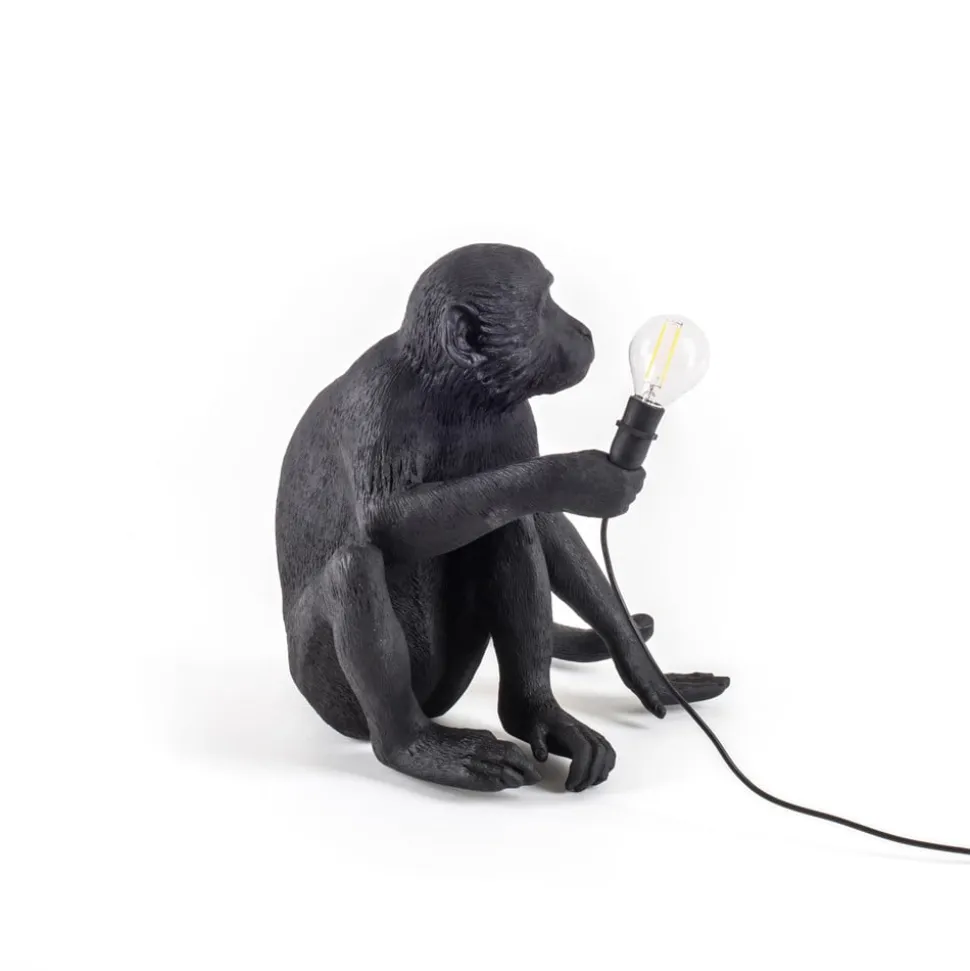 Monkey Lamp deko LED-terrasselampe, siddende, sort