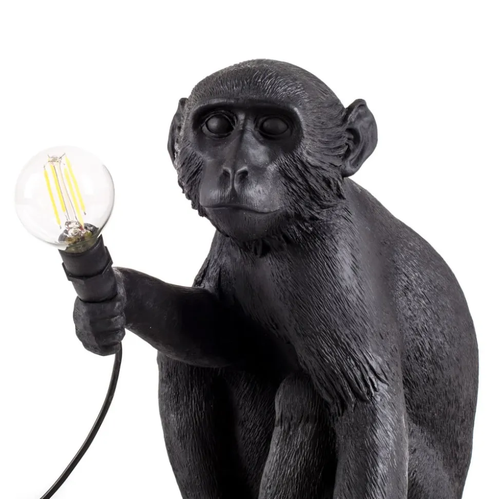 Monkey Lamp deko LED-terrasselampe, siddende, sort