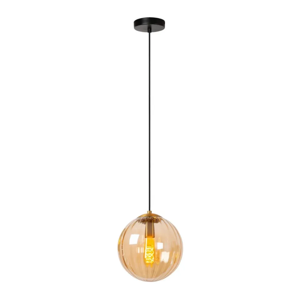 Monsaraz pendellampe, Ø 25 cm, rav. Glas, 1 lyskilde