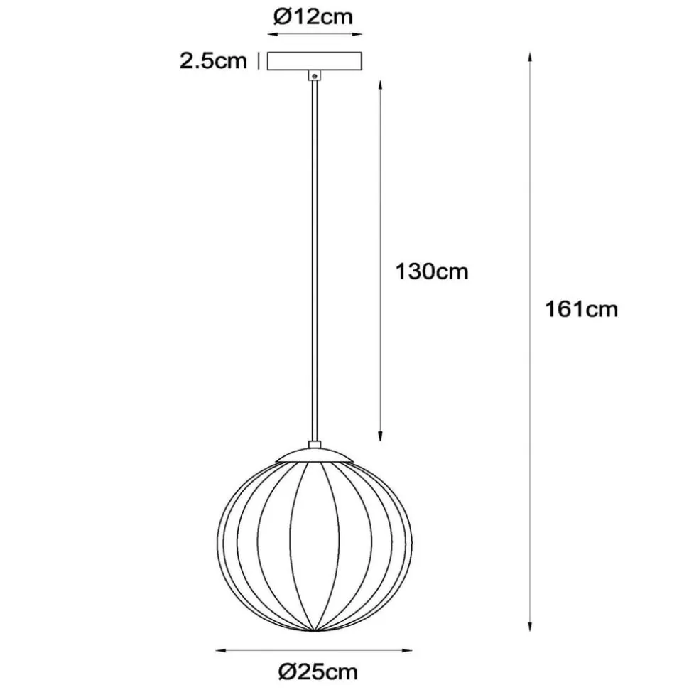 Monsaraz pendellampe, Ø 25 cm, rav. Glas, 1 lyskilde