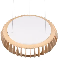 Monte LED hængelampe, Ø 60 cm, lyst træ, træ, CCT