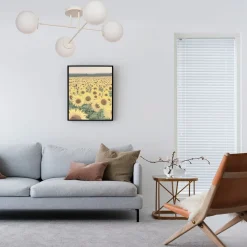 Moon loftlampe, 80 cm, 4 lyskilder, sandfarvet, glas, E27