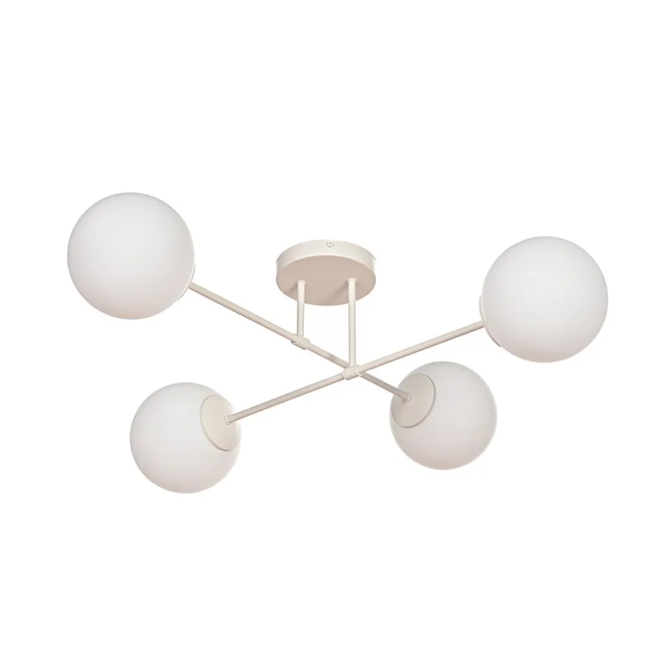 Moon loftlampe, 80 cm, 4 lyskilder, sandfarvet, glas, E27