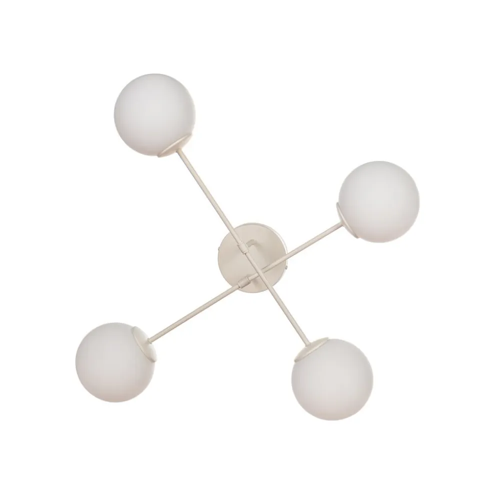 Moon loftlampe, 80 cm, 4 lyskilder, sandfarvet, glas, E27