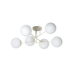 Moon loftlampe, 87 cm, 6 lyskilder, sandfarvet, glas, E27