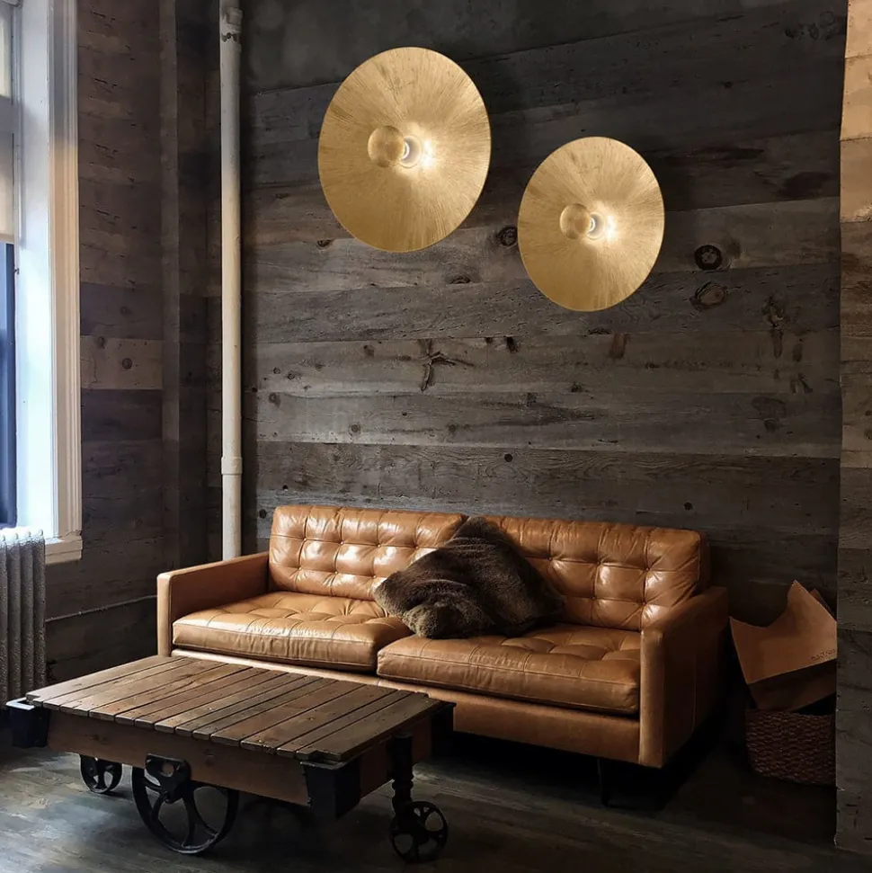 Moon Sun væglampe, Ø 54 cm, guld