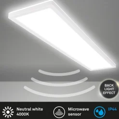 Move LED-panel, sensor, 98 x 20 cm, IP44, plast, hvid
