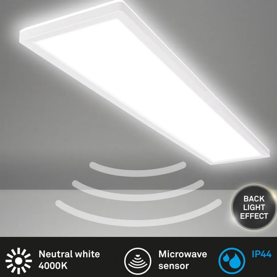 Move LED-panel, sensor, 98 x 20 cm, IP44, plast, hvid