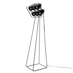 Multilamp gulvlampe, 6 lyskilder, sort