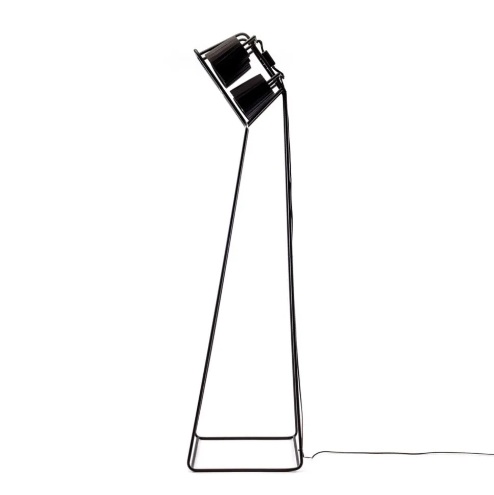 Multilamp gulvlampe, 6 lyskilder, sort