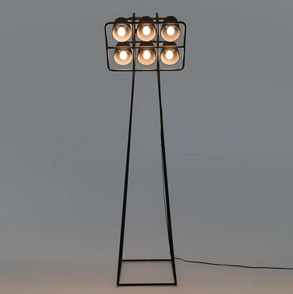 Multilamp gulvlampe, 6 lyskilder, sort