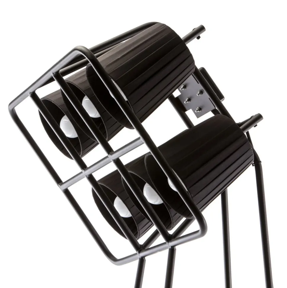 Multilamp gulvlampe, 6 lyskilder, sort