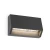 Must udendørs LED-væglampe, kantet, bredde 9,6 cm