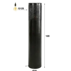 Narabi gulvlampe, højde 120 cm, sort-nikkel, metal