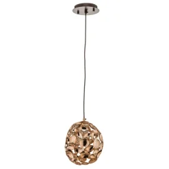 Narisa LED-pendel Ø 18 cm rosaguld/brun