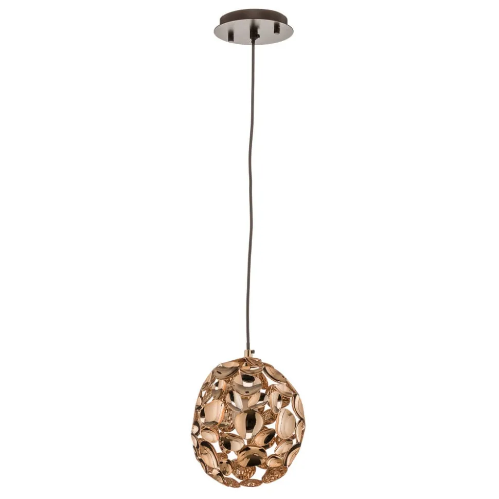 Narisa LED-pendel Ø 18 cm rosaguld/brun
