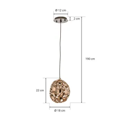 Narisa LED-pendel Ø 18 cm rosaguld/brun