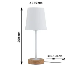 Naturligt designet tekstil bordlampe Stellan