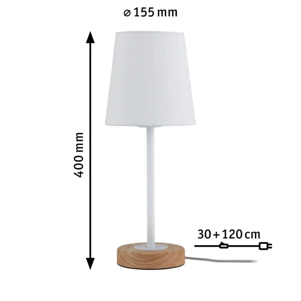 Naturligt designet tekstil bordlampe Stellan