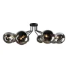 Neptun loftlampe, sort, 8 røgglaskugler