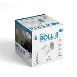 Newgarden LED-væglampe Roll 8, hvid, drejelig