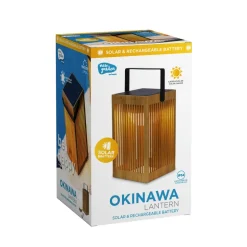 Newgarden Okinawa LED-bordlampe solcelle, bambus