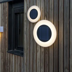 Newgarden Wally LED-solcellelampe til vægmontering, Ø 27 cm
