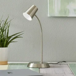 Nikkelfarvet LED bordlampe Narcos