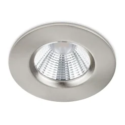 Nikkelfarvet LED-indbygningsspot Zagros, IP65