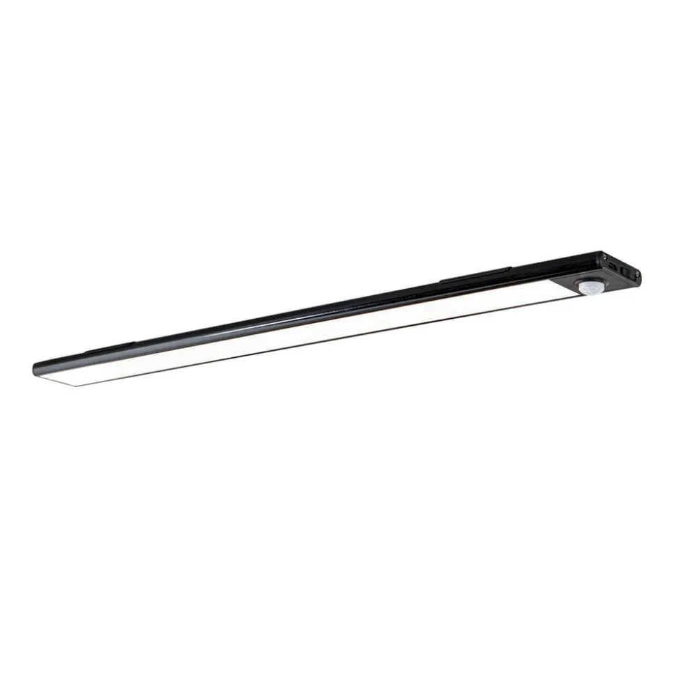 Norman LED-underskabsbelysning, sort, genopladeligt batteri, sensor, USB