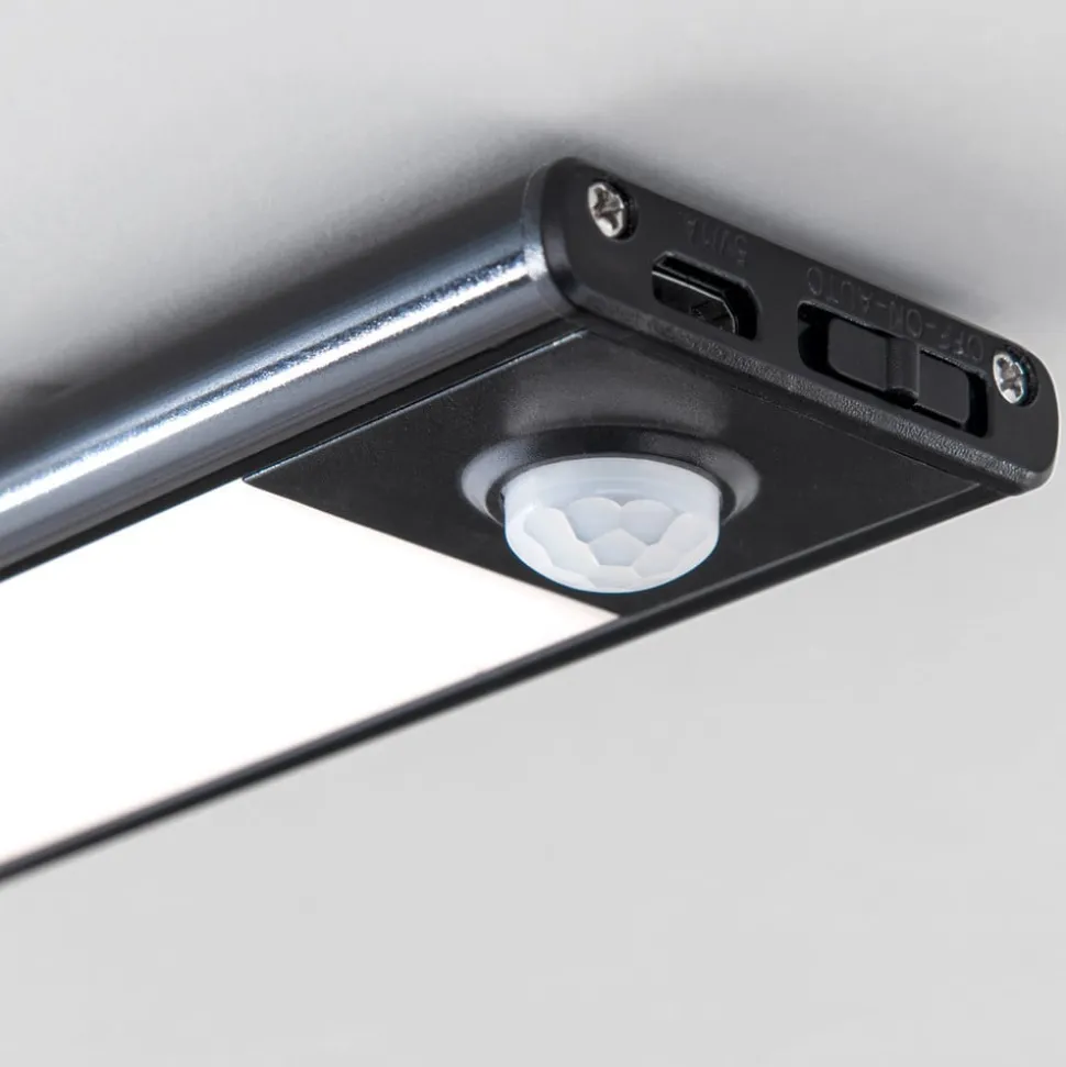 Norman LED-underskabsbelysning, sort, genopladeligt batteri, sensor, USB