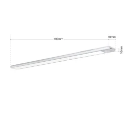 Norman LED-underskabsbelysning, sølvfarvet, genopladeligt batteri, sensor,