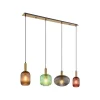 Normy pendellampe, længde 115 cm, farvet, glas, 4 lyskilder.