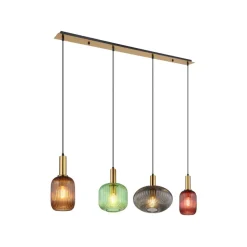 Normy pendellampe, længde 115 cm, farvet, glas, 4 lyskilder.