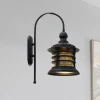 Nostalji væglampe, sort, højde 48 cm, metal, E27