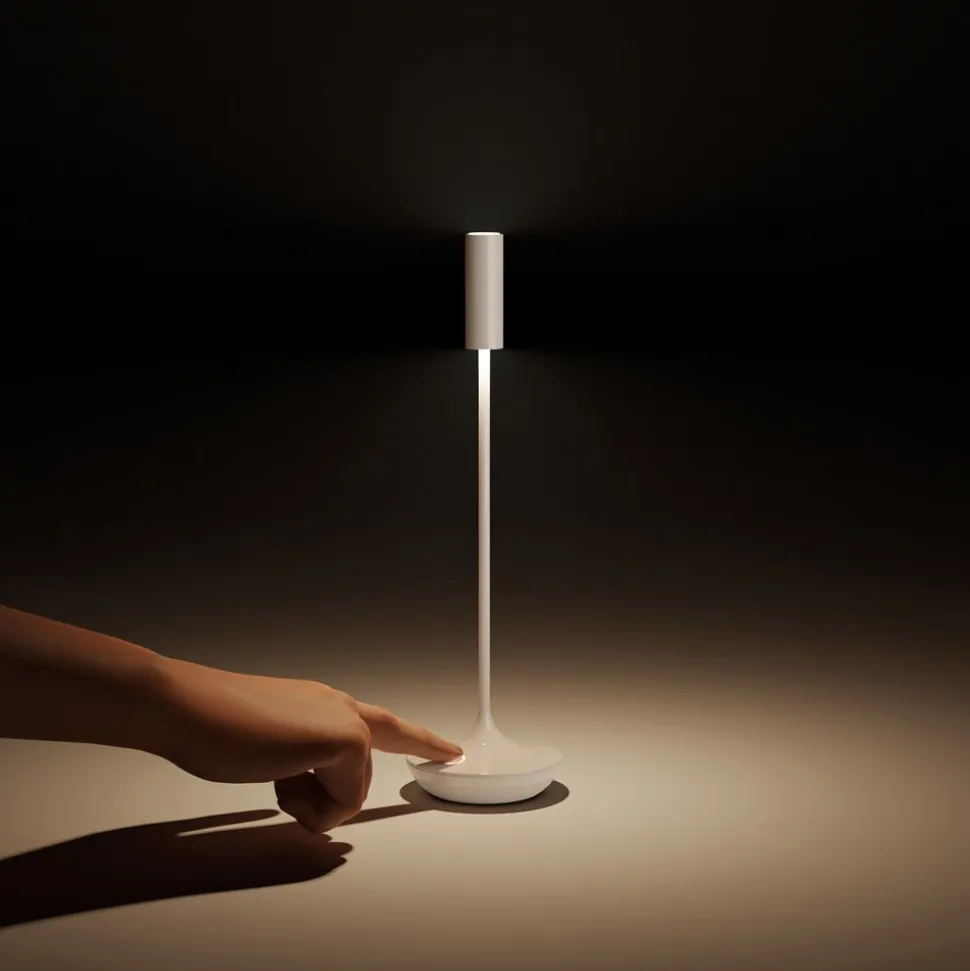 Nucandle LED genopladelig bordlampe, sort/kobber, IP54, dæmpbar