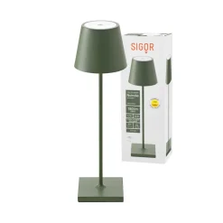 Nuindie LED genopladelig bordlampe, USB-C, grangrøn, IP54, dæmpbar