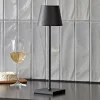 Nuindie LED genopladelig bordlampe, USB-C, sort, IP54, dæmpbar