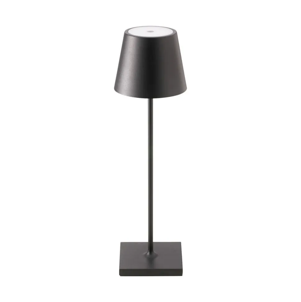 Nuindie LED genopladelig bordlampe, USB-C, sort, IP54, dæmpbar