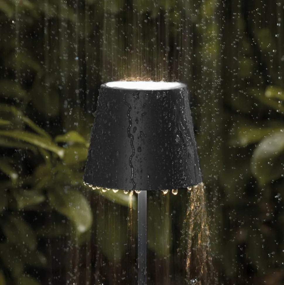 Nuindie LED genopladelig bordlampe, USB-C, sort, IP54, dæmpbar