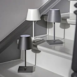 Nuindie mini LED genopladelig bordlampe, USB, grafit, IP54, dæmpbar