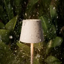 Nuindie pocket LED genopladelig bordlampe, beige, IP54, dæmpbar