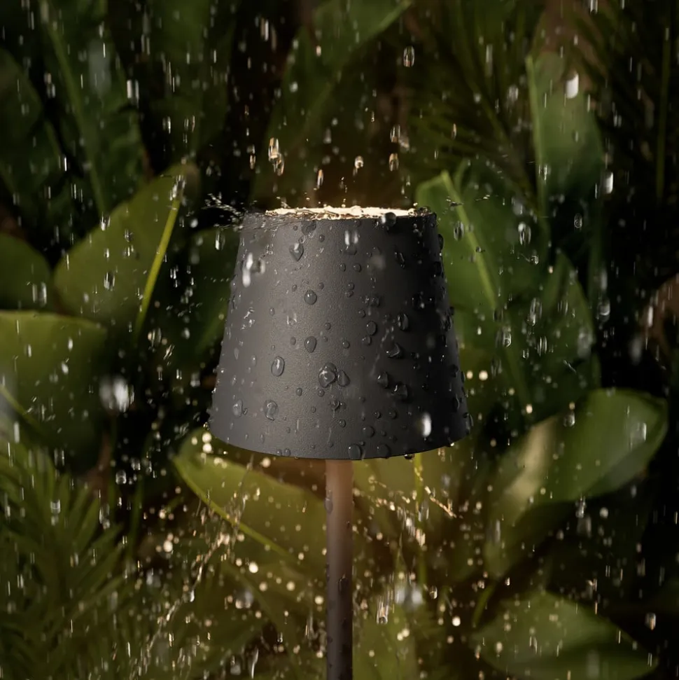 Nuindie pocket LED genopladelig bordlampe, grafit, IP54, dæmpbar