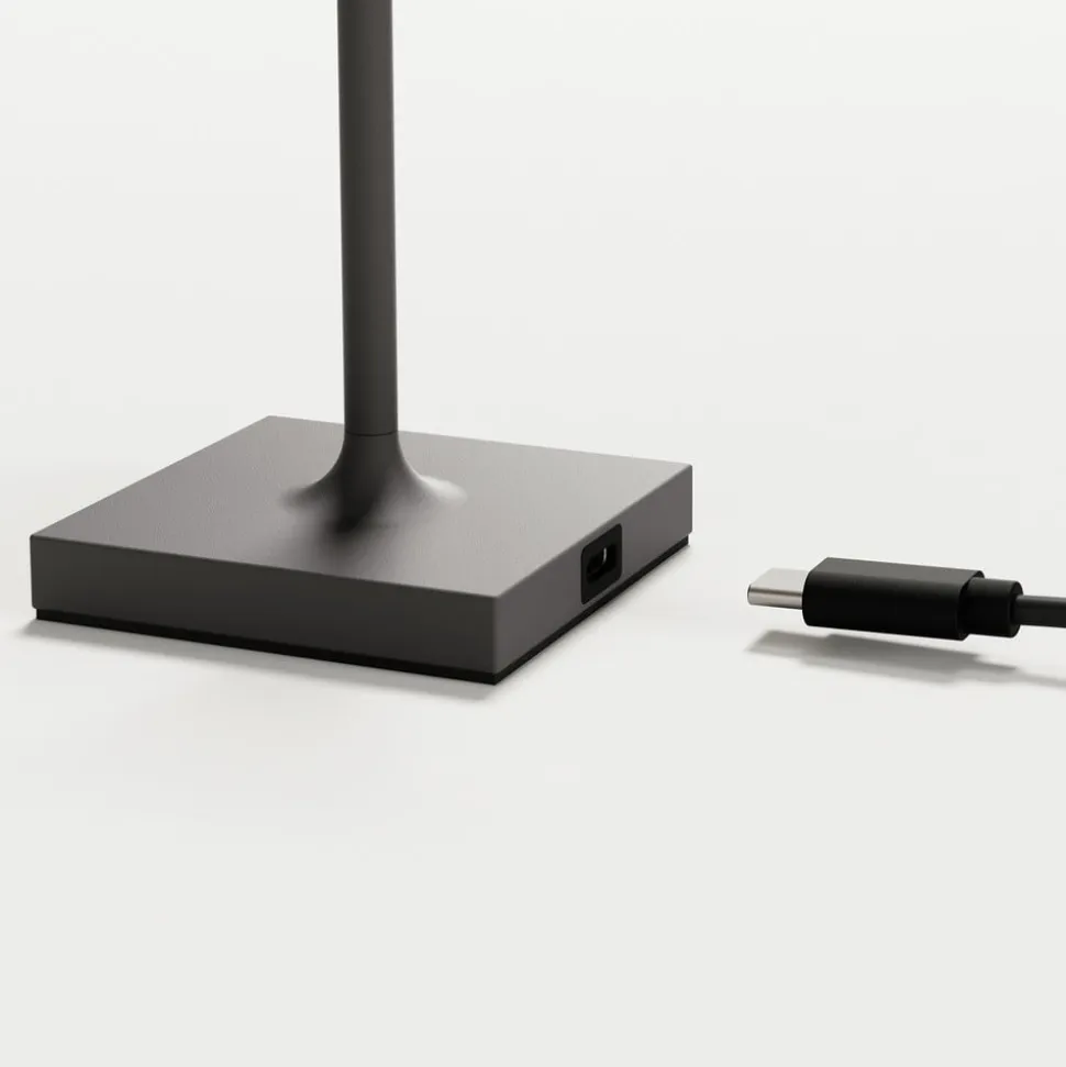 Nuindie pocket LED genopladelig bordlampe, grafit, IP54, dæmpbar