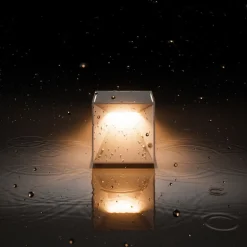 Nutalis mini LED-bordlampe, beige, IP54, dæmpbar
