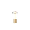 Nuura LED-batteridrevet bordlampe Blossi, højde 26 cm, guldfarvet/klar