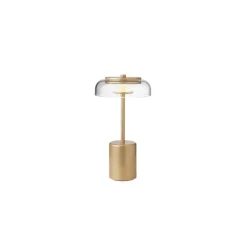 Nuura LED-batteridrevet bordlampe Blossi, højde 26 cm, guldfarvet/klar