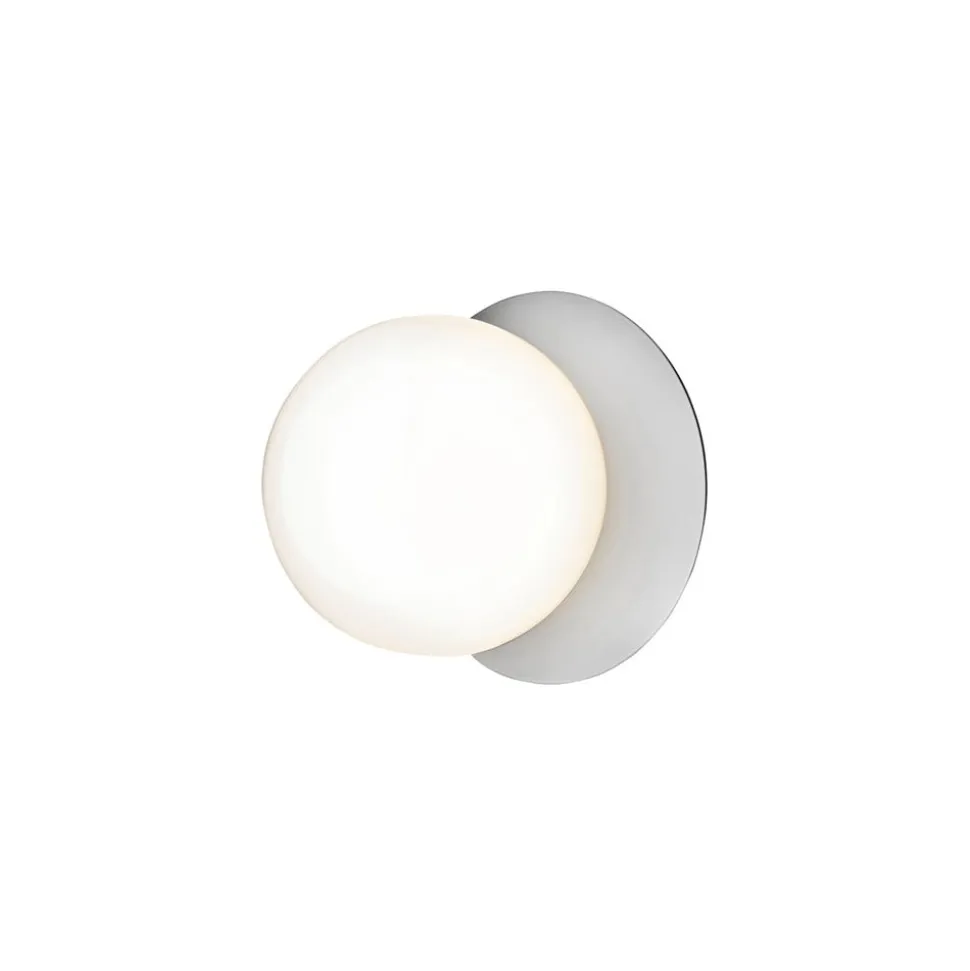 Nuura Liila 1 Medium væglampe IP44, sølv/hvid, varmhvid