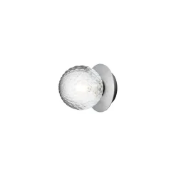 Nuura Liila 1 væglampe, Ø 14 cm, IP44, sølv/klar