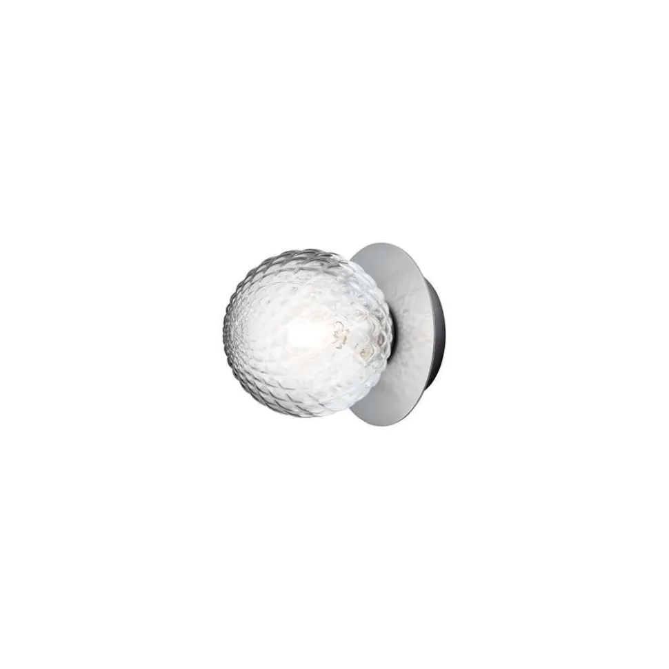 Nuura Liila 1 væglampe, Ø 14 cm, IP44, sølv/klar